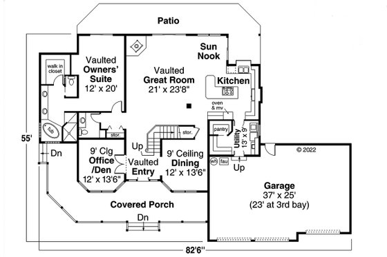 Floor Plan - Main Floor for Country House Plan #124-397 - 3 bed, 2.5 bath