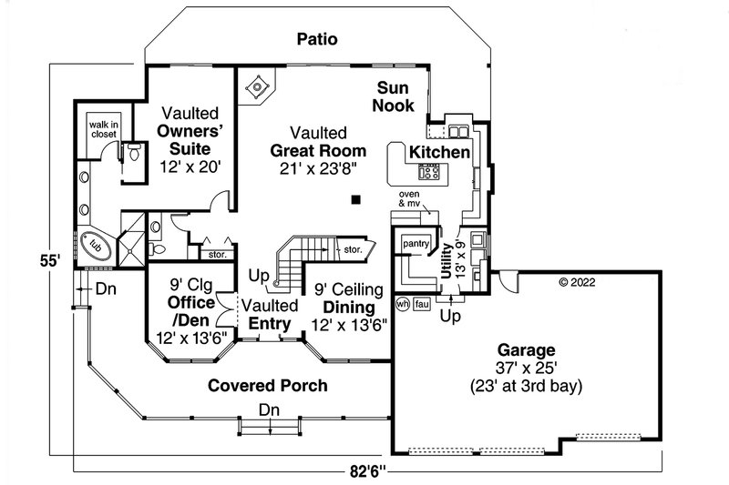 House Plan Design - Floor Plan - Main Floor for Country House Plan #124-397 - 3 bed, 2.5 bath