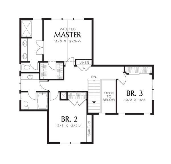 Home Plan - Craftsman Floor Plan - Upper Floor Plan #48-523