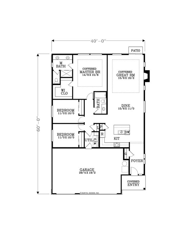 Craftsman Floor Plan - Main Floor Plan #53-655
