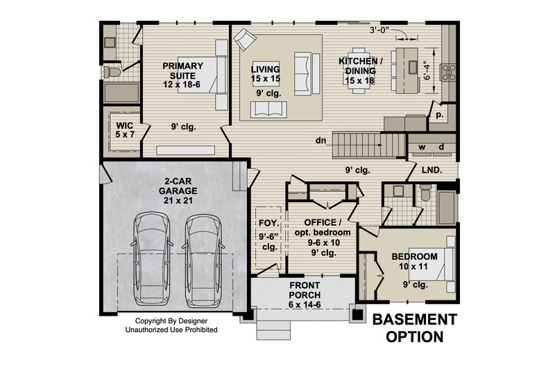 Architectural House Design - Floor Plan - Main Floor 1 for Craftsman House Plan #51-1559 - 2 bed, 2 bath