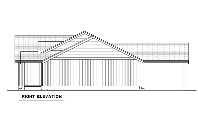 House Blueprint - Exterior - Other Elevation 1 for Craftsman House Plan #1070-204 - 4 bed, 2 bath