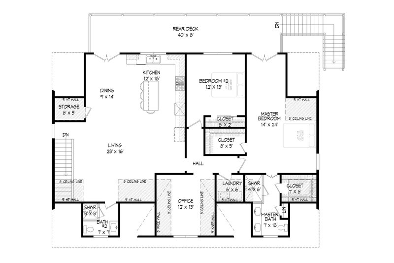 House Plan Design - Floor Plan - Upper Floor for Traditional House Plan #932-407 - 2 bed, 2.5 bath