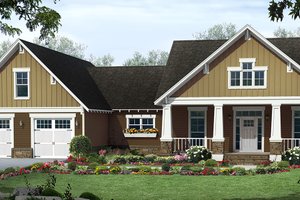 Country Exterior - Front Elevation Plan #21-458