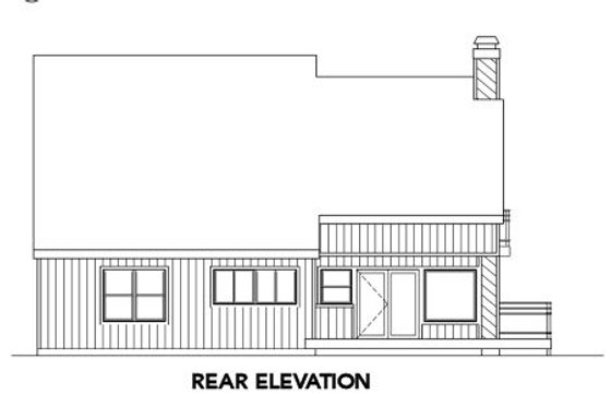 Exterior - Rear Elevation for Contemporary House Plan #116-125 - 3 bed, 2 bath