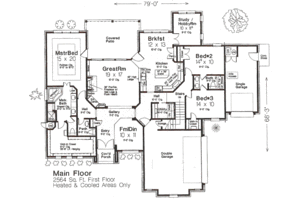 Floor Plan - Main Floor for European House Plan #310-985 - 3 bed, 3.5 bath