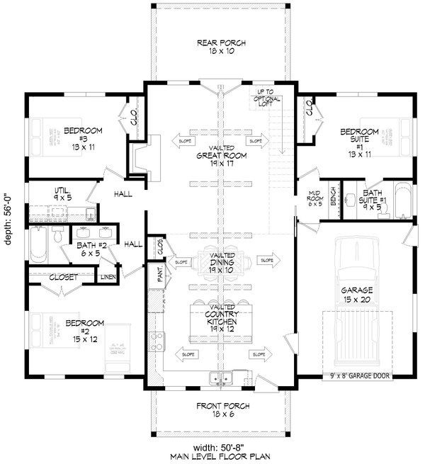 House Blueprint - Barndominium Floor Plan - Main Floor Plan #932-1145