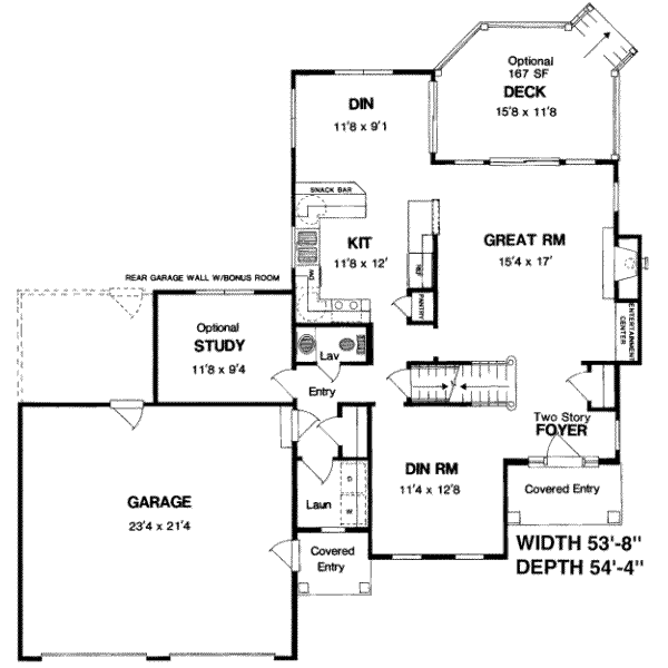 Colonial Floor Plan - Main Floor Plan #316-121