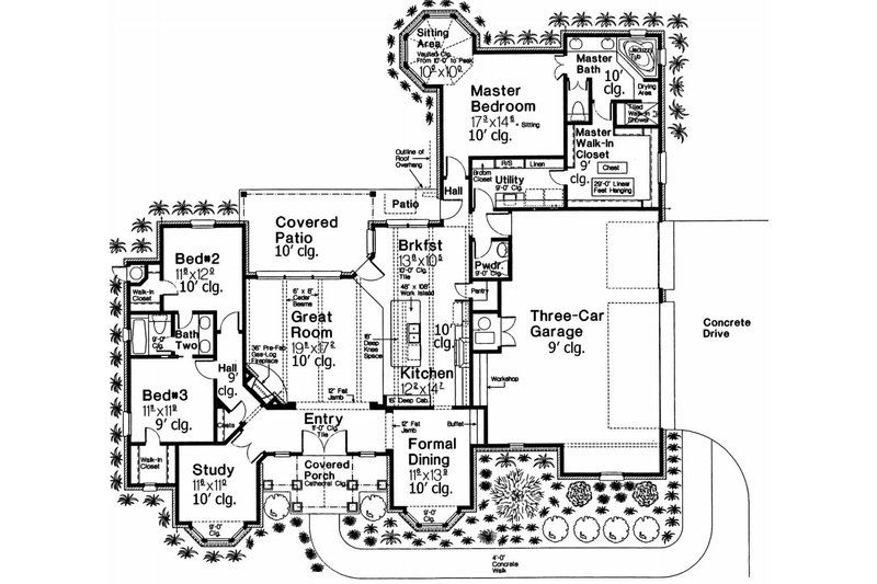 Home Plan - Floor Plan - Main Floor for European House Plan #310-694 - 3 bed, 2.5 bath