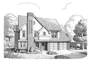 European Exterior - Front Elevation Plan #410-372