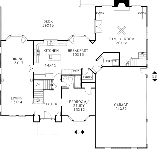 European Floor Plan - Main Floor Plan #56-217