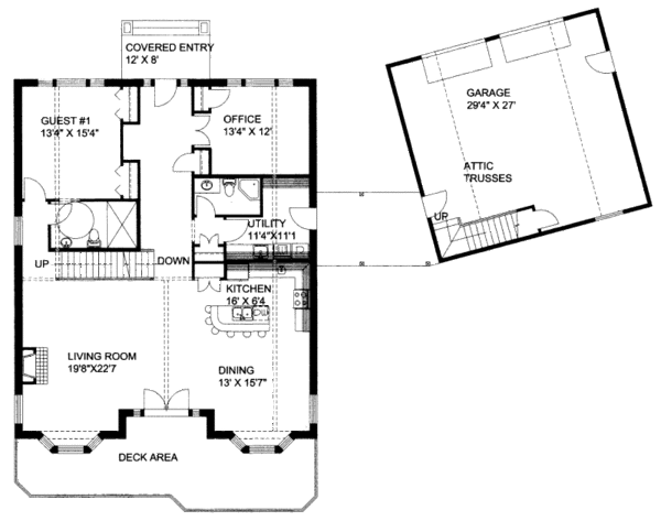Bungalow Floor Plan - Main Floor Plan #117-626