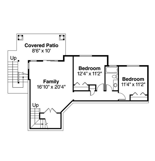 Architectural House Design - Prairie Floor Plan - Lower Floor Plan #124-924
