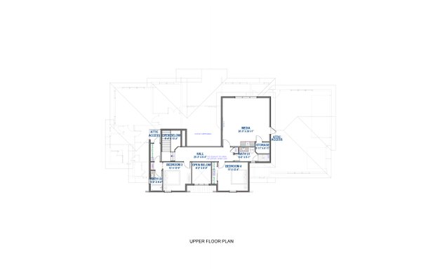 Traditional Floor Plan - Upper Floor Plan #1069-35
