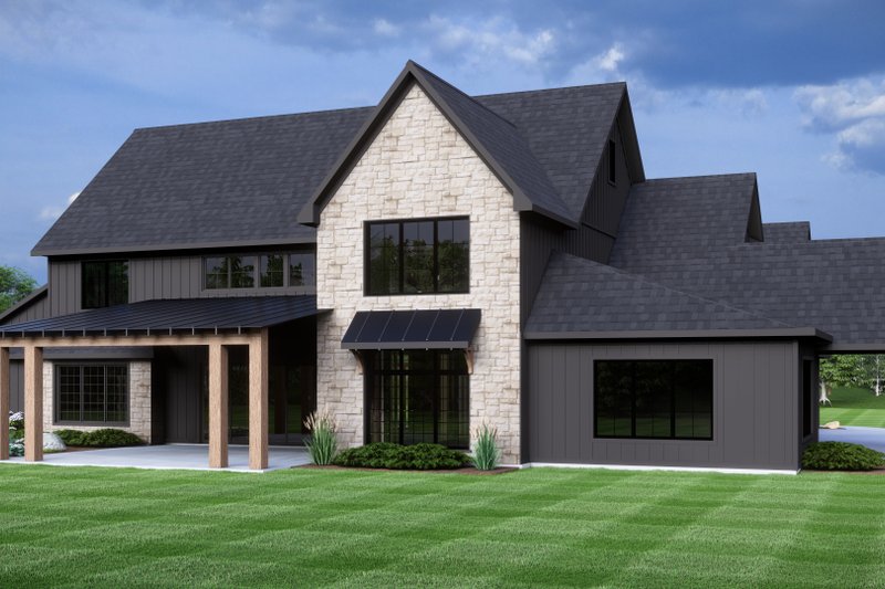 House Design - Exterior - Rear Elevation for Farmhouse House Plan #1064-296 - 4 bed, 4.5 bath