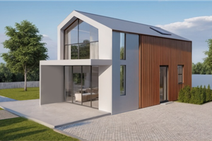 Exterior - Front Elevation 3 for Contemporary House Plan #542-24 - 1 bed, 1 bath