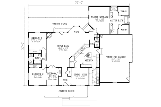 Floor Plan - Main Floor for Country House Plan #1-560 - 4 bed, 2.5 bath
