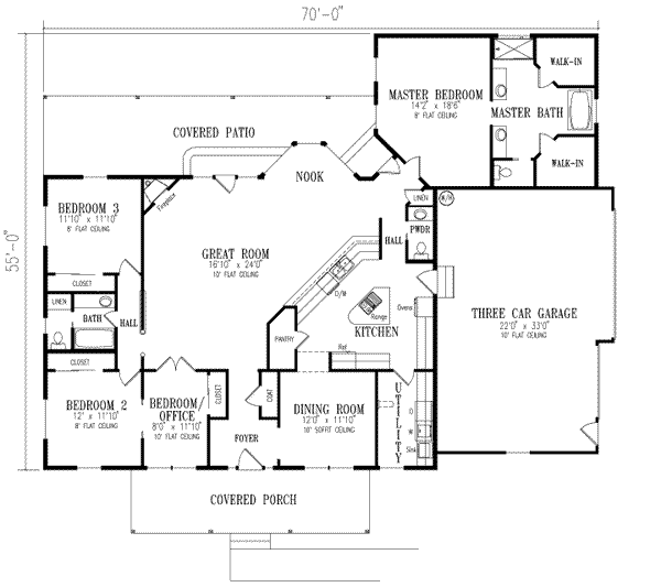 Country Floor Plan - Main Floor Plan #1-560