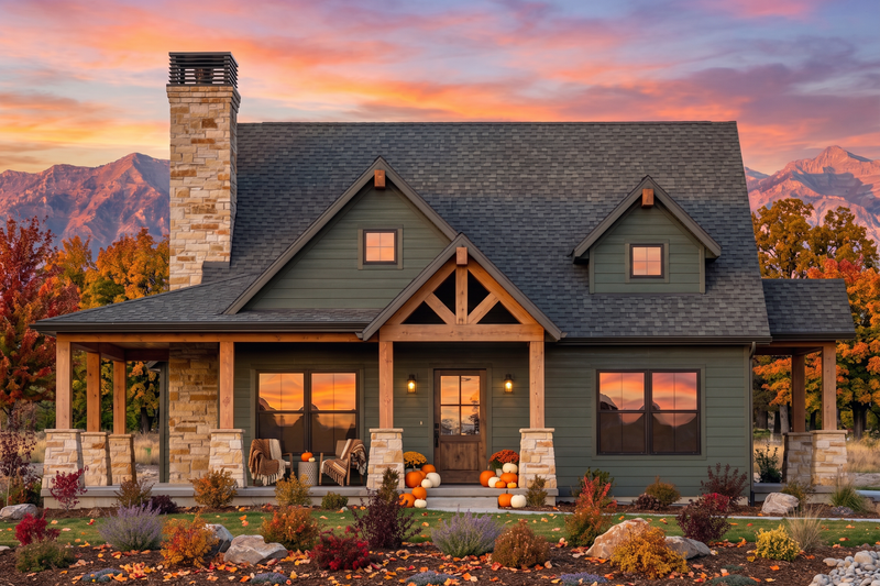 House Blueprint - Exterior - Front Elevation 2 for Craftsman House Plan #1096-154 - 2 bed, 2 bath