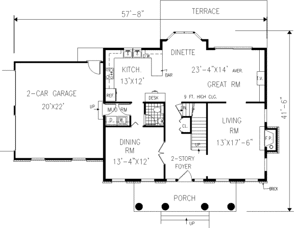 House Design - Classical Floor Plan - Main Floor Plan #3-185