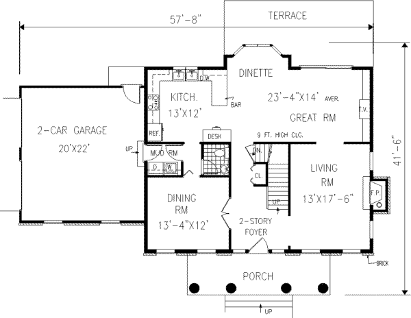 Colonial Floor Plan - Main Floor Plan #3-185