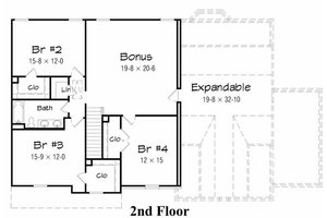 Floor Plan - Upper Floor House Plan #329-365 - 4 bed, 2.5 bath