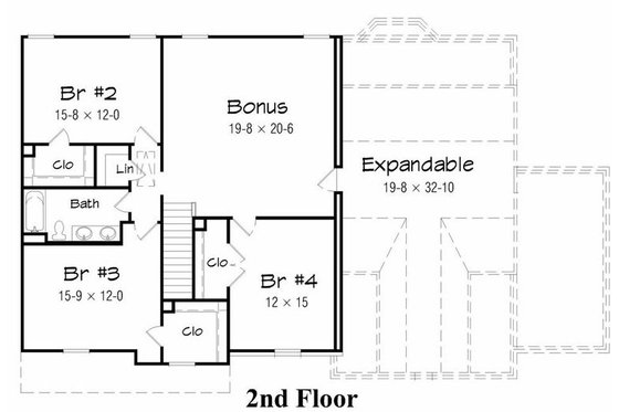 Floor Plan - Upper Floor House Plan #329-365 - 4 bed, 2.5 bath
