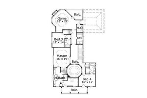 Floor Plan - Upper Floor for Colonial House Plan #411-731 - 4 bed, 4.5 bath