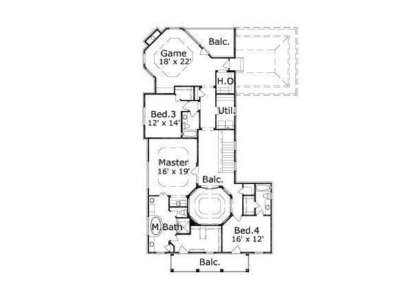 Colonial Floor Plan - Upper Floor Plan #411-731