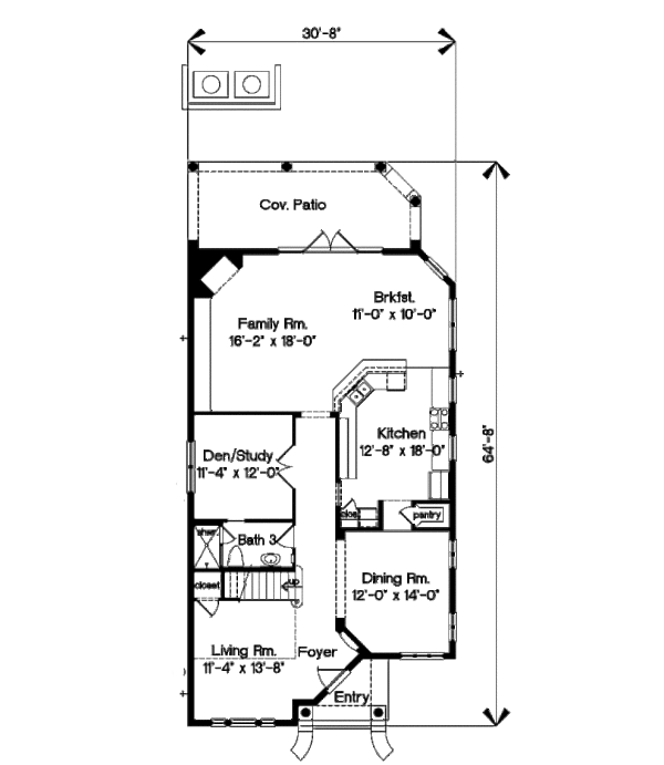 European Floor Plan - Main Floor Plan #135-193