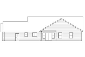 Exterior - Rear Elevation for Ranch House Plan #124-948 - 3 bed, 2.5 bath