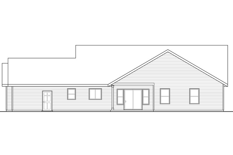 Dream House Plan - Exterior - Rear Elevation for Ranch House Plan #124-948 - 3 bed, 2.5 bath