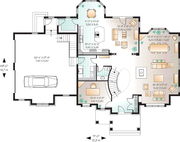 Home Plan - European Floor Plan - Main Floor Plan #23-667