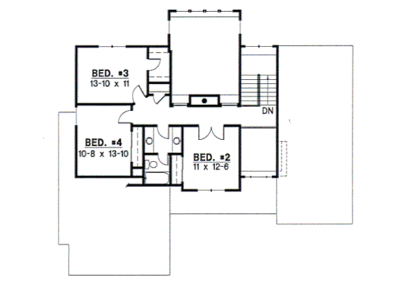 Traditional Floor Plan - Upper Floor Plan #67-404