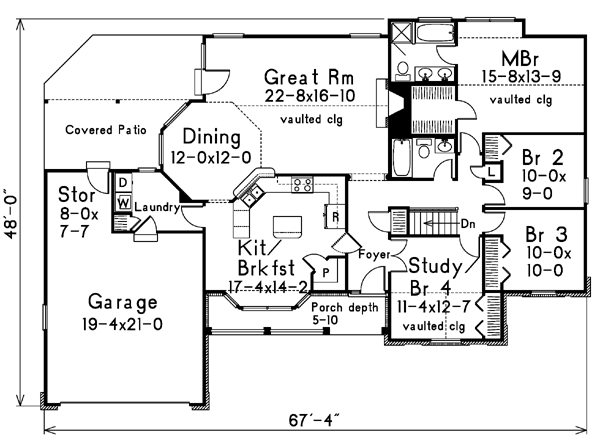 Traditional Floor Plan - Main Floor Plan #57-174