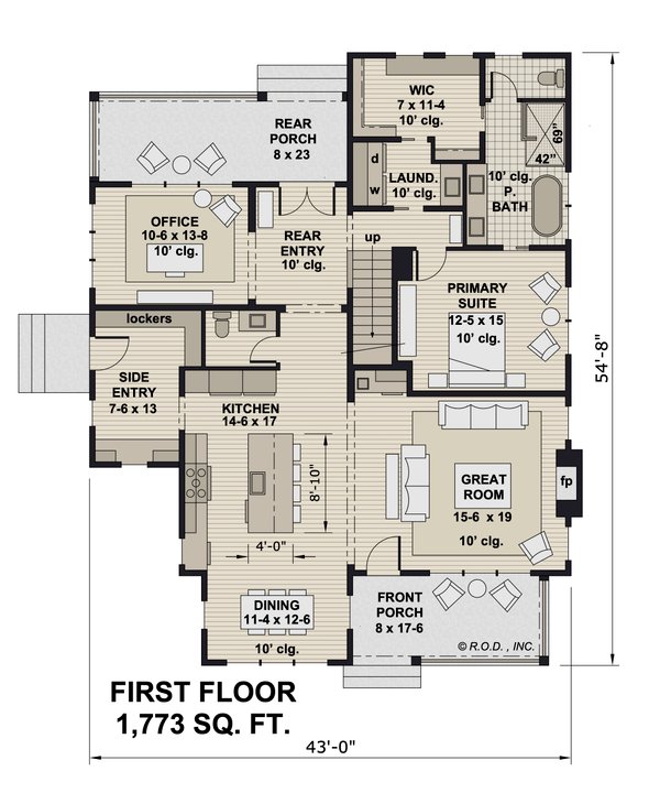 Farmhouse Floor Plan - Main Floor Plan #51-1275