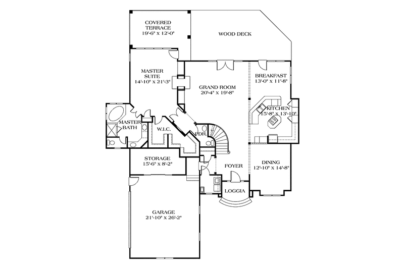 Home Plan - Floor Plan - Main Floor for Classical House Plan #453-350 - 3 bed, 2.5 bath