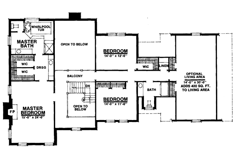 Dream House Plan - Floor Plan - Upper Floor for Colonial House Plan #1016-36 - 3 bed, 3.5 bath