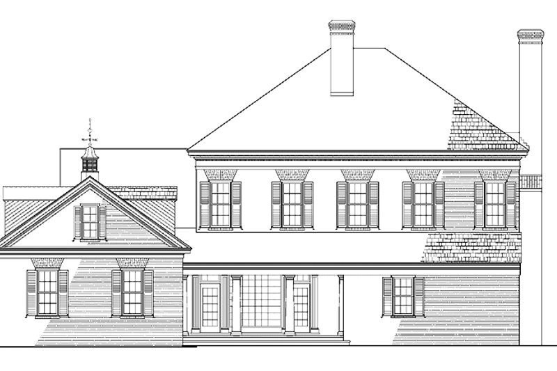 Home Plan - Exterior - Rear Elevation for Classical House Plan #137-308 - 5 bed, 4 bath