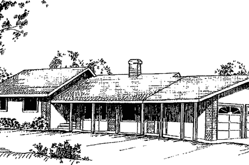 House Blueprint - Ranch Exterior - Front Elevation Plan #60-987