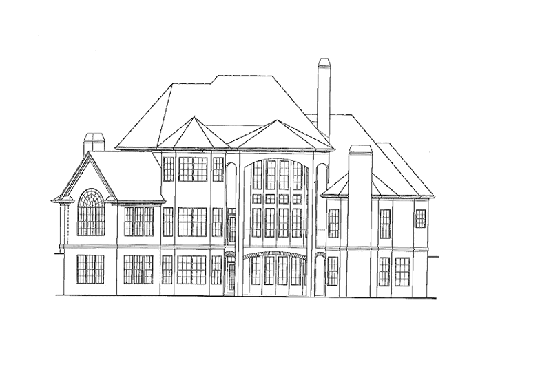 Dream House Plan - Exterior - Rear Elevation for Traditional House Plan #54-347 - 4 bed, 4.5 bath