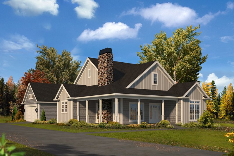 Home Plan - Country Exterior - Front Elevation Plan #57-669
