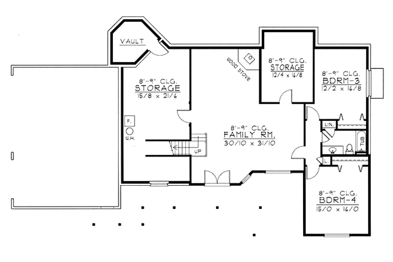 Dream House Plan - Floor Plan - Lower Floor for Traditional House Plan #1037-29 - 4 bed, 3.5 bath