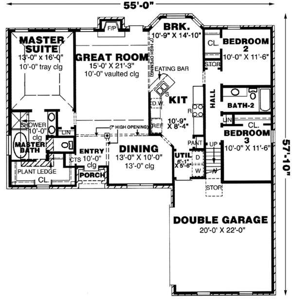 Architectural House Design - Country Floor Plan - Main Floor Plan #34-262