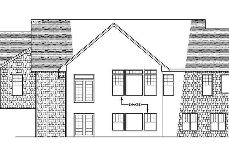 House Blueprint - Exterior - Rear Elevation for European House Plan #51-605 - 1 bed, 1 bath