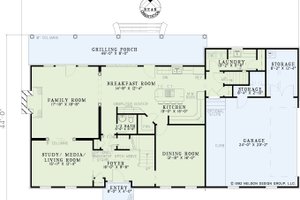 Exterior - Front Elevation 4 for Southern House Plan #17-2187 - 4 bed, 3.5 bath