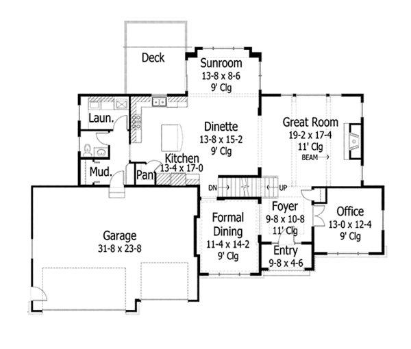 Home Plan - Traditional Floor Plan - Main Floor Plan #51-1104
