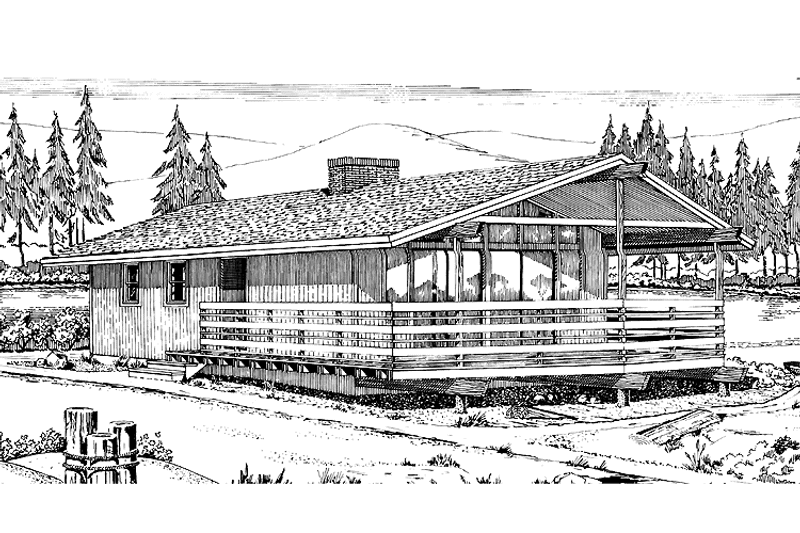 Architectural House Design - Exterior - Front Elevation 3 for Country House Plan #320-802 - 2 bed, 1 bath