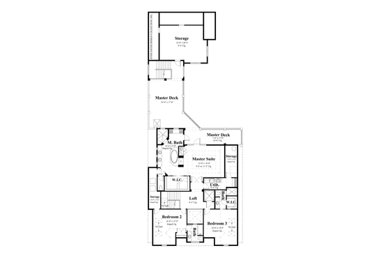 Floor Plan - Upper Floor for Traditional House Plan #930-441 - 3 bed, 3.5 bath