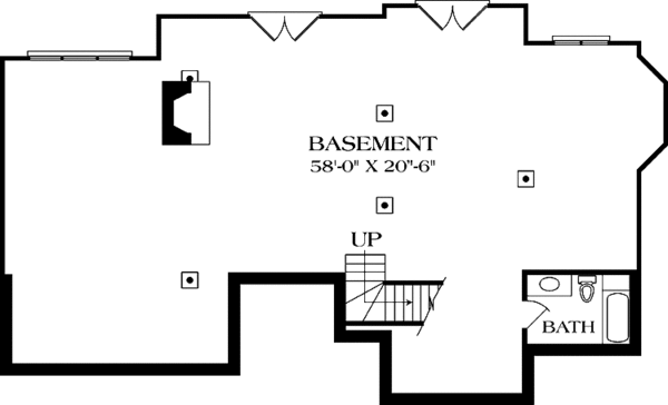 House Blueprint - Traditional Floor Plan - Lower Floor Plan #453-546